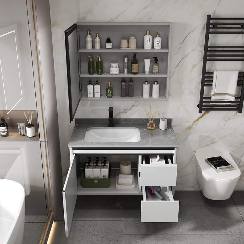 304不锈钢蜂窝铝浴室柜组合卫生间智能太空铝柜一体陶瓷洗漱新品