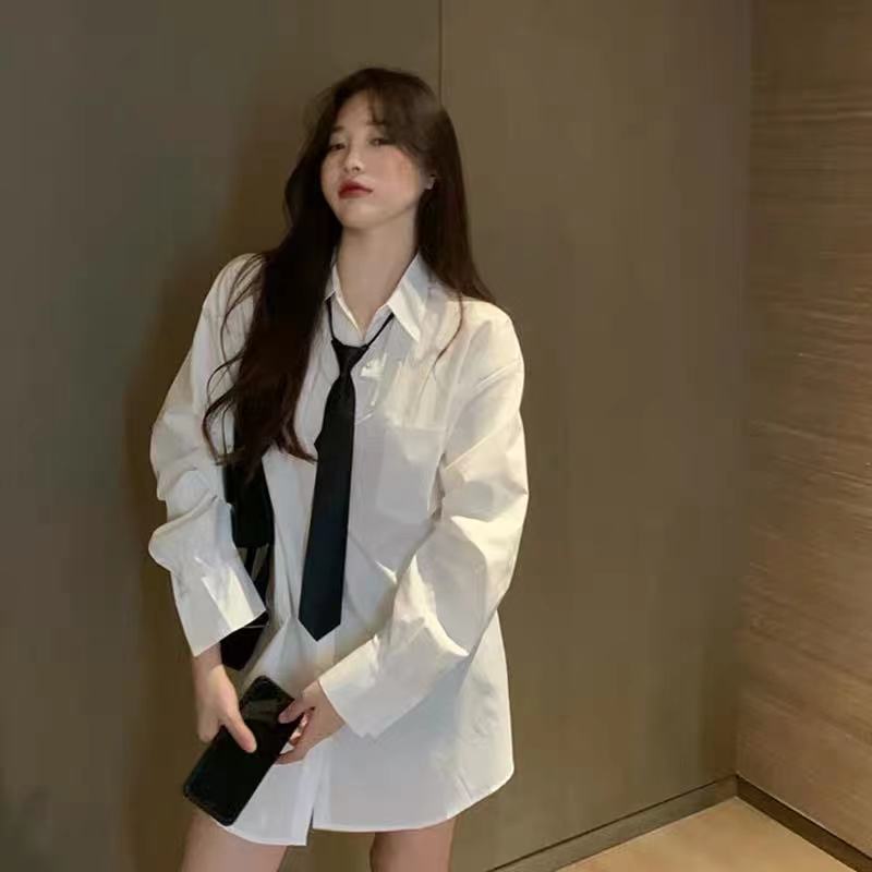 티셔츠 JK 유니폼 셔츠 치마 원피스 주름 치마 여성 가을 겨울 봄 여름 투피스 세트 짧은 치마 셔츠