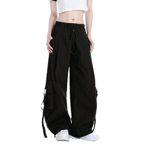 American Retro Wide Leg Combat Pants Pocket Straight Tube Gray 2025 Spring New Loose Multi-purpose Workwear Pants Women 