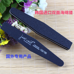 Korean nail art diamond double-sided thick sponge rubbing strip phototherapy care nail surface grinding sand strip contusion strip