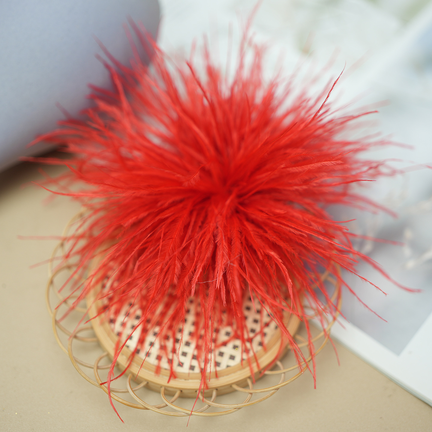 Fábrica directa pequeña serie de plumas rojas DIY accesorios accesorios de artesanía ropa accesorios escenario plumas