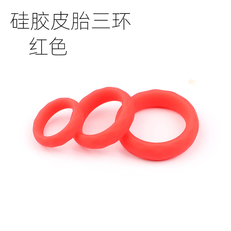 Men’s Silicone Triple-Ring Set, Non-Vibrating Cock Ring, Stretchy Slip-on Design — detail image 8