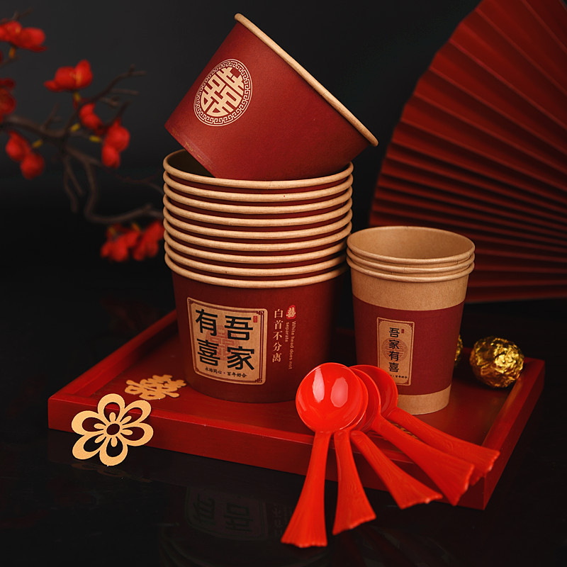 50인용 3세트(그릇, 컵, 스푼 각 50개), 특대형 500ml