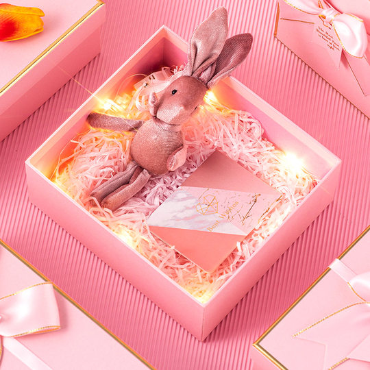 Factory in stock companion gift box to send girlfriend pink gift box bow gift box cosmetic packaging box wholesale