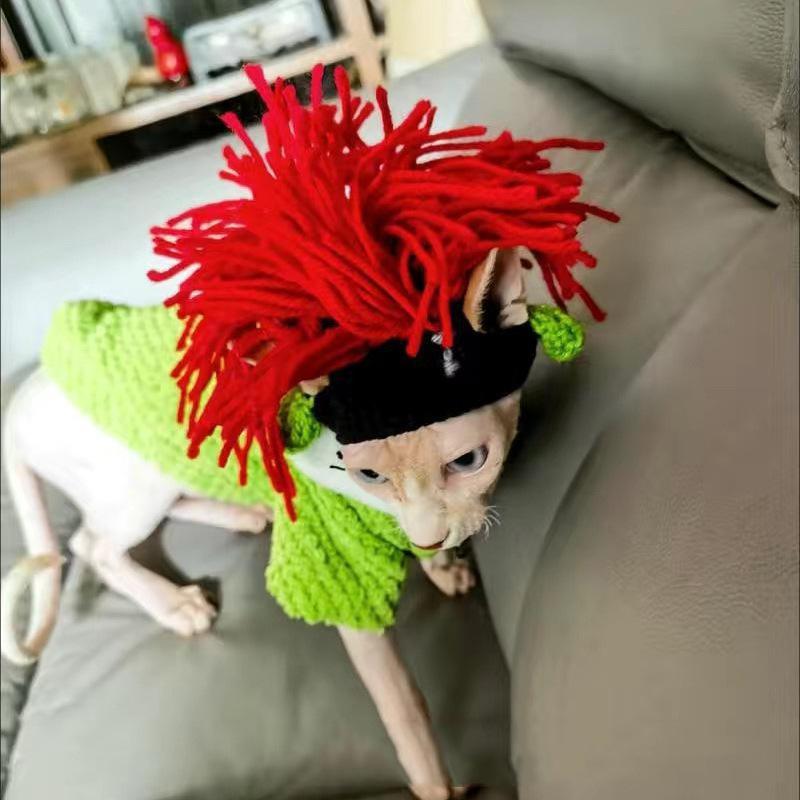 宠物头套猫咪狗狗编织帽子道具头饰搞笑变身服批发|undefined