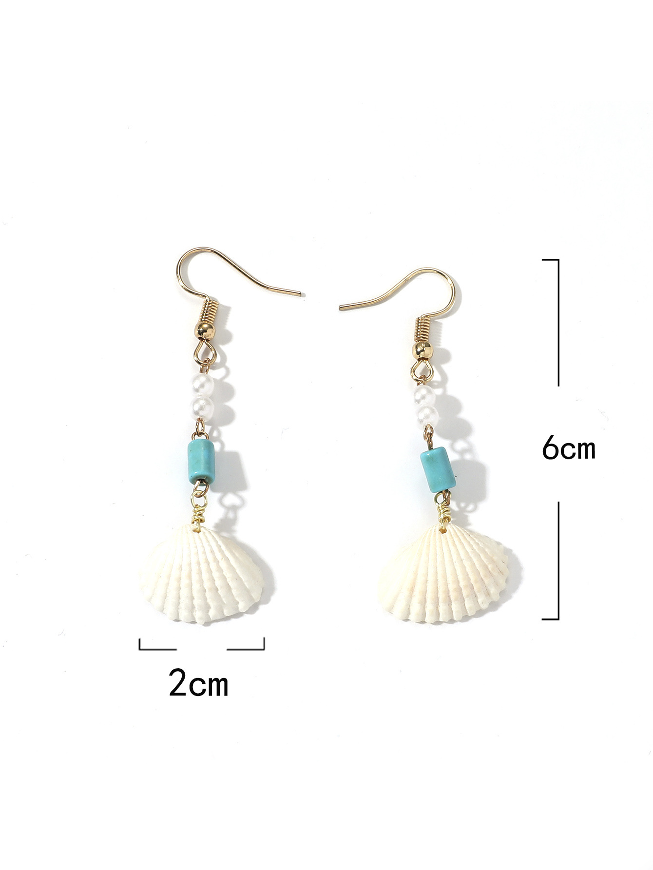 7g Weight Iron Ear Needle Material Drop Earrings Classification 1 Pair Quantity Holiday, Beach Occasion Shell Material Shell Pattern Spring&Summer Season Women's Gender Plating Design Hawaiian, Vacation Style 1 Pair Hawaiian Vacation Shell Plating Shell Drop Earrings 无