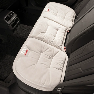 for Audi A6L/A7L/A4L/Q5L/Q3/Q6/Q4/A8: Seat cushion, seat cover - flannel-off-white-audi-rear-row-1-piece