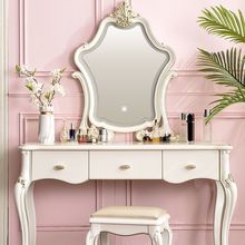 欧式梳妆台高级感法式公主卧室网红化妆柜桌镜子一体现代简约妆台