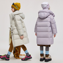 羽绒服女童中长款2025冬季女孩洋气儿童中大童加厚保暖白鸭绒外套
