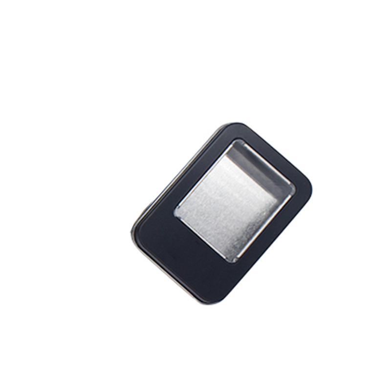 Caja de hojalata esmerilado portátil cortaúñas pequeño producto ventana caja de hierro embalaje insignia U disco conmemorativo caja de almacenamiento de monedas