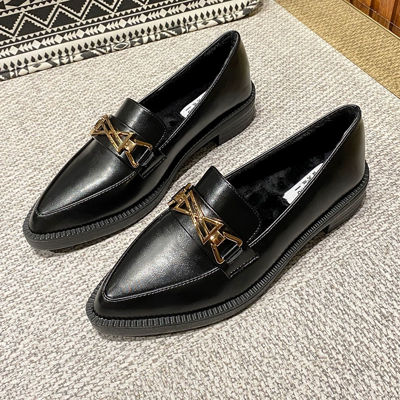 Туфли на платформе без шнуровки, ленивые лоферы, осенне-зимняя кожаная обувь в британском стиле, Женская Однослойная обувь в стиле ретро, обувь размера