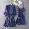 Water -soluble pajamas+sleeping skirt Tibetan green