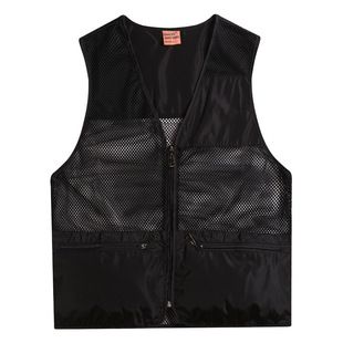 Summer zipper Four Seasons casual printed mesh non-hooded solid color loose comfortable breathable youth vest