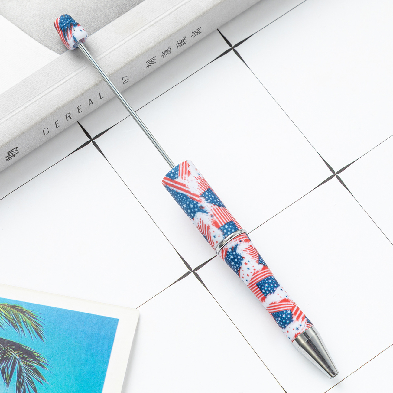 Diy plástico creativo mano de leopardo flor de cuentas al por mayor de alto valor de impresión plástico cuentas