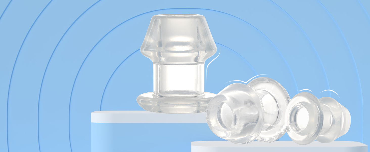 Cone-Shaped Hollow Anal Dilator Plug, Transparent Soft TPE, Anal Training Toy — detail image 6