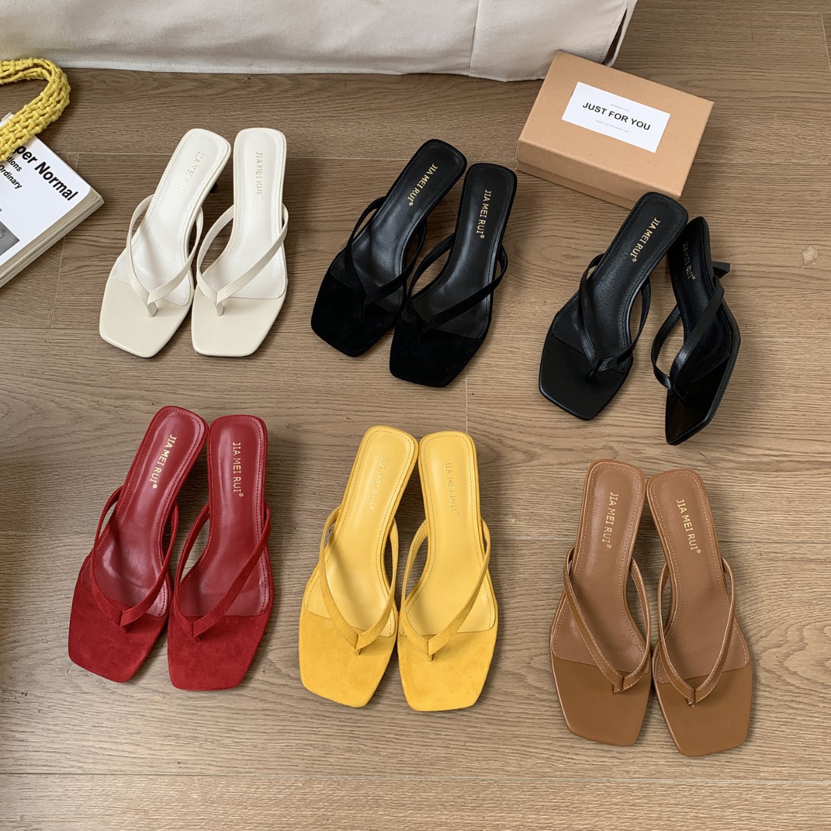 European And American Fashion Women's Flip-flops, 2025 Summer New Fairy-style Square-toed Stiletto Sandals For Women_vogvips.com