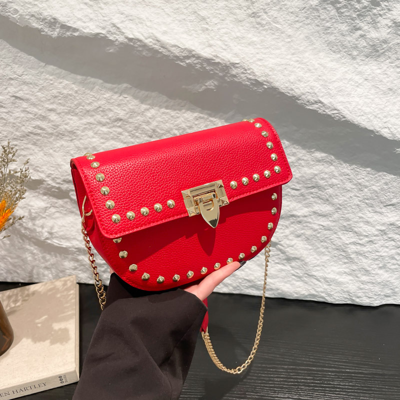 2025 primavera nueva moda coreana silla de montar bolsa de hombro casual simple bolsa de estilo bolso de mochila de remache