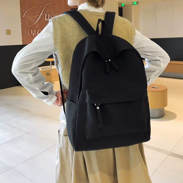Cross-border lightweight backpack, simple casual sports backpack, large capacity school bag, college student laptop bag 16inch