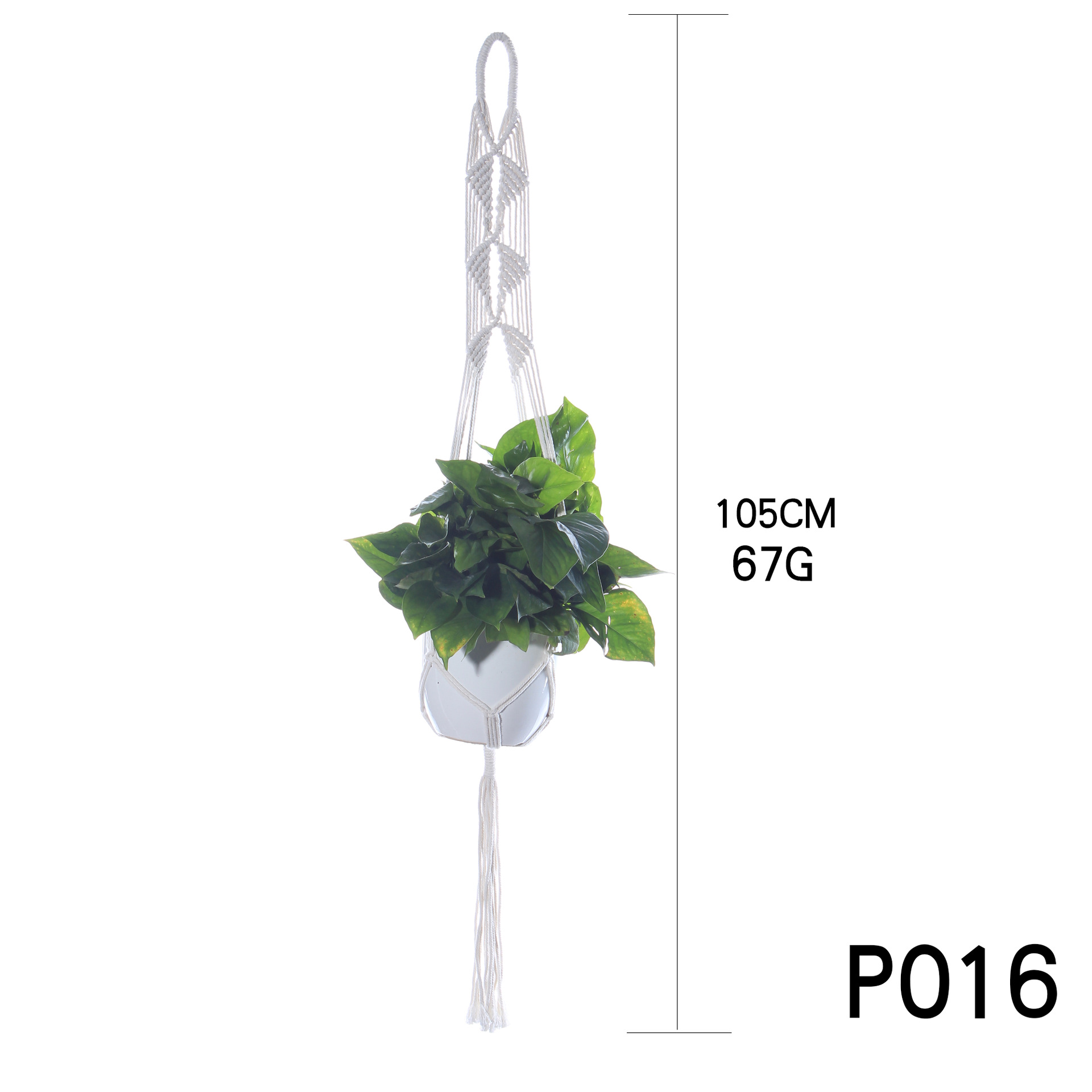 クロスボーダー植木鉢ネットポケット園芸緑植創意金綿縄植木鉢吊りかご手編み綿紐吊り植木鉢ネットポケット