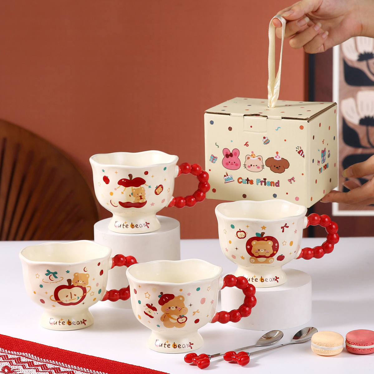 伴手礼陶瓷杯高颜值马克杯情侣水杯咖啡杯早餐杯生日送女生七夕节