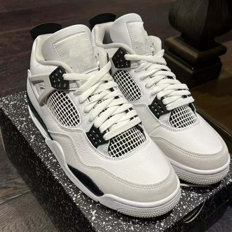 Basketball Shoes Men's Shoes Aj4 Women's Shoes Practical Outdoor Sports Shoes White Cement Running Shoes Cowhide in Stock Aj4 White Cement Basketball Shoes Men's Shoes Aj4 Women's Shoes Practical Outdoor Sports Shoes White Cement Running Shoes Cowhide in Stock Aj4 White Cement
