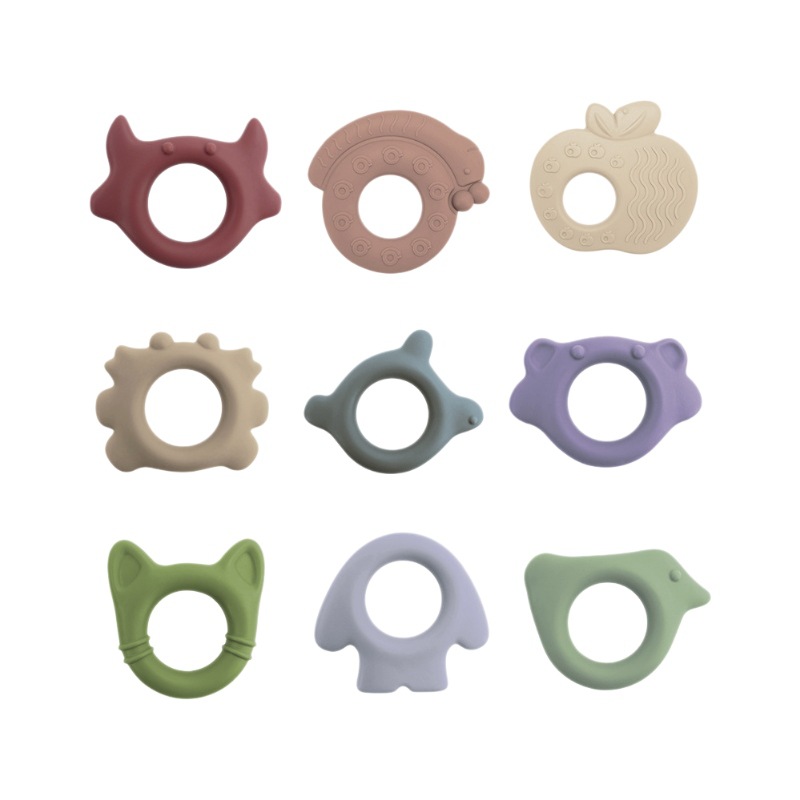 Amazonas pulsera de goma de diente para bebés de grado alimenticio pegamento de mordida hervida diente para bebés palillos de dentición juguetes en stock