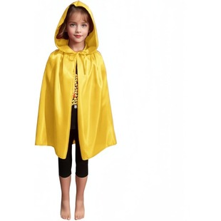 European and American Halloween Kidsren's Cloak Witch Dress Performance Costume Props Cloak Vampire Hooded Lace-Up Cloak