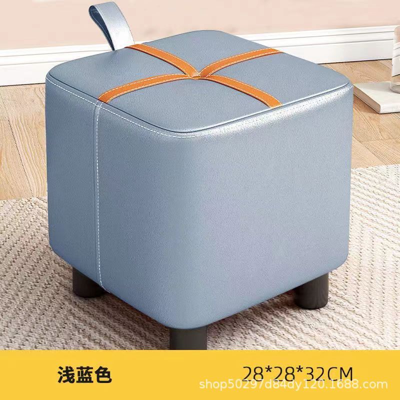 小さなスツール、家庭用インターネットセレブの小さなベンチ、モダンでシンプルなリビングルームの低いスツール、玄関の靴交換スツール、クリエイティブなソフトパッケージの無垢材のスツール|undefined