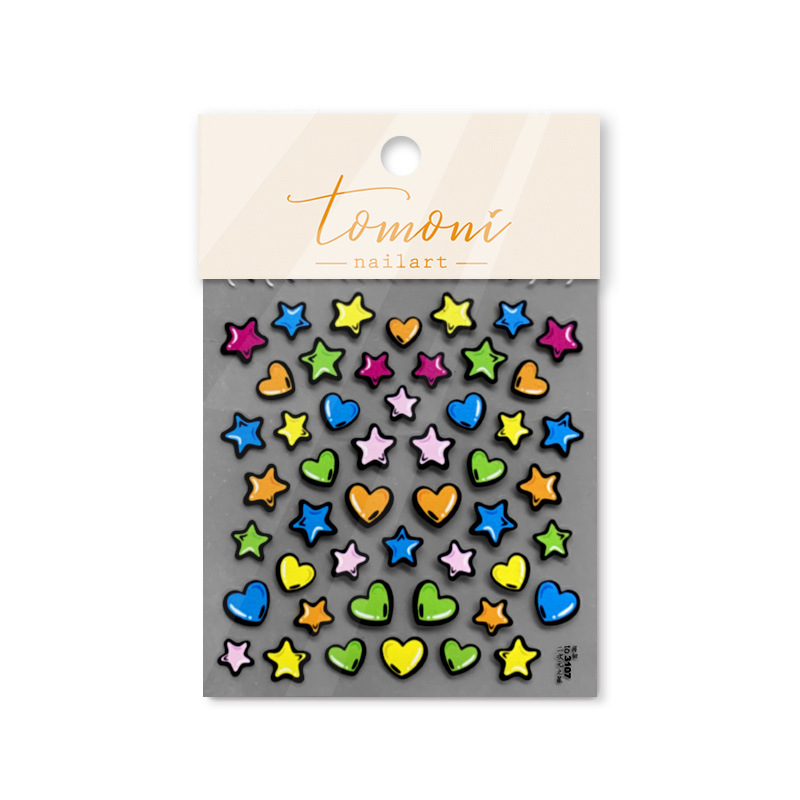 Alivio de uñas dopamina estilo de dibujos animados lindo amor color caramelo pegatina de uñas adhesivo decoración de uñas al por mayor