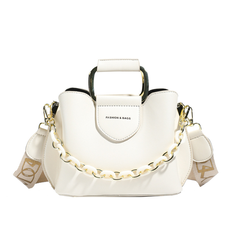 Bolsos transfronterizos para mujer 2025 nuevo bolso de cubo de marea moda coreana bolso de hombro simple de cadena para mujer bolso de cercanías