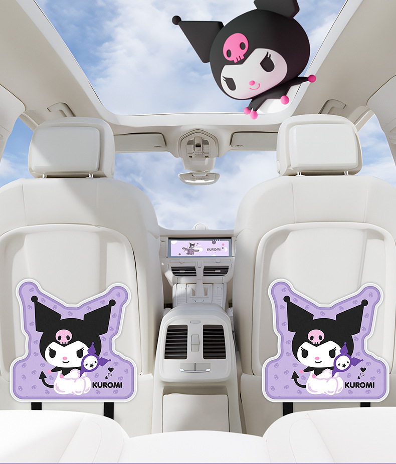 Sanrio Kuromi Car Anti-Kick Pad Rear Seat Safety Pad Anti-Wear Pad Seat Back Car Anti-Dirt Protective Pad