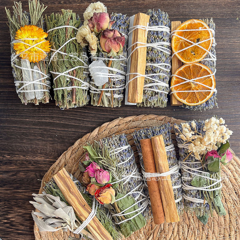 Natural Plant Lavender Purifying Aromatherapy Stick Bundle White Sage Blue Sage Sage Bundle Wholesale