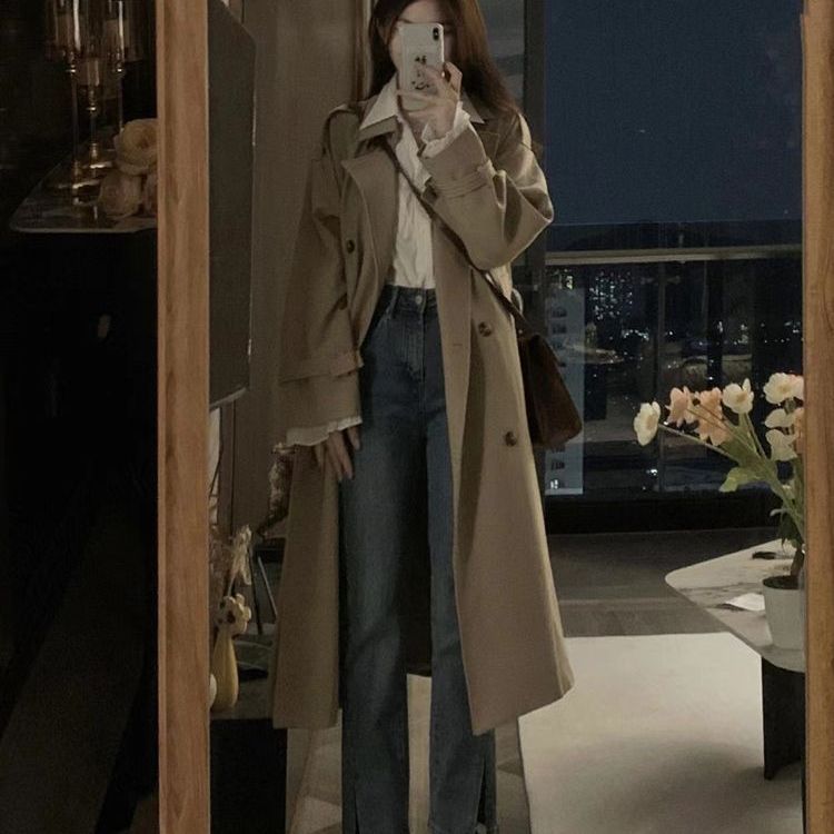 高级感风衣外套女2025春秋装新款卡其色英伦风小个子显高显瘦大衣|undefined