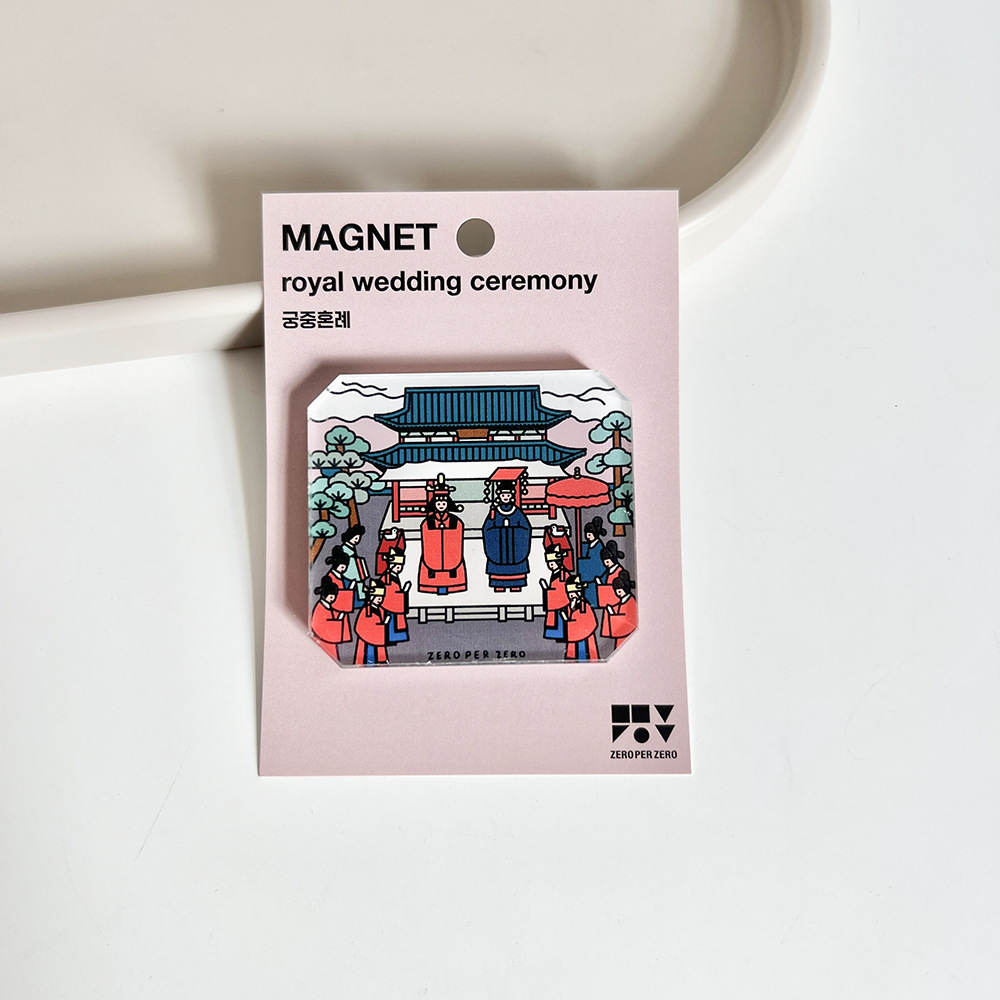 Corea del Sur zeroperzero familia ilustración de padres e hijos pegatinas de refrigerador acrílico imán magnético pegatinas de fotos