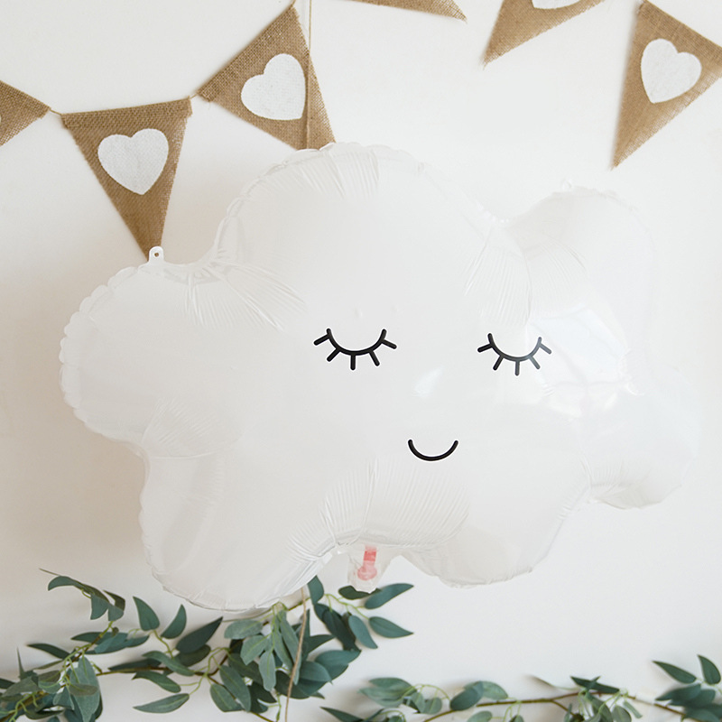 Back To School New Year Decorations Smiling Faces White Clouds Tassels Aluminum Foil Balloons Smiling Sun Children's Birthday Party Backgrounds_voghion.com