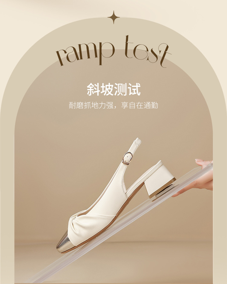 Sandal bít mũi nữ phong cách Pháp gót thấp mềm mại đi làm — BL392 màu mơ chi tiết 5