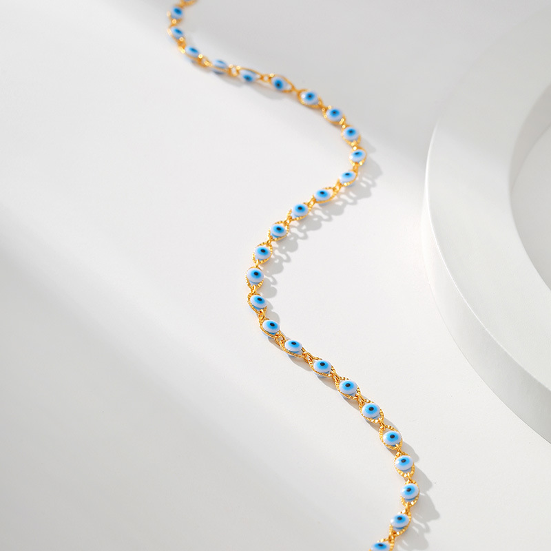 Retro Devilu0027S Eye Copper Inlay Glass Necklace