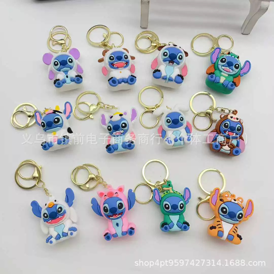 盲盒史迪仔二代搞怪日记公仔潮玩背包包挂件史迪仔12生肖钥匙扣