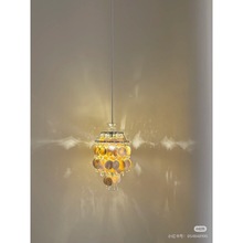 茶栗法式轻奢客厅美式简约贝壳风铃吊灯床头阳台书房卧室饭厅玄关