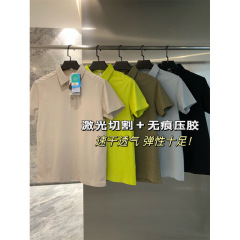 ディピンテイ!シームレスレーザー接着!テクノロジー多孔生地!快適で通気性の良い伸縮性のある半袖ポロシャツTシャツ男性用