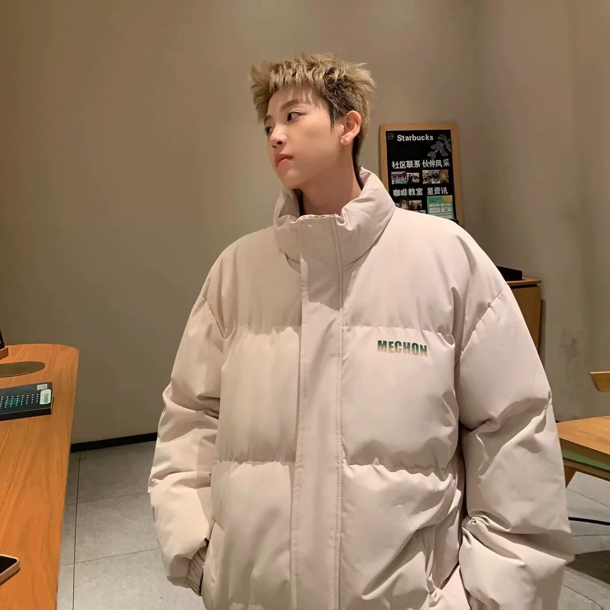 Американский ретро прилив буквы хлопчатобумажная одежда зимняя новая свободная толстая теплая хлопковая куртка с воротником хлебная куртка мужская