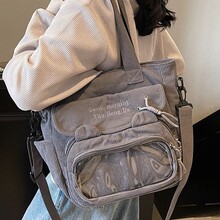 手提托特包秋冬女2025新款灯芯绒痛包上课腋下通勤引闪单肩斜挎包