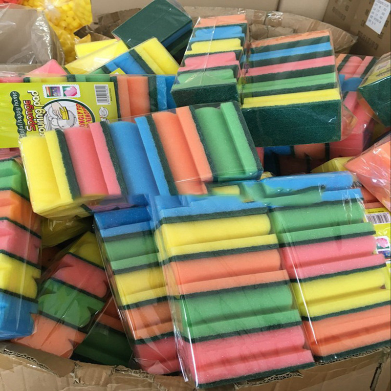 5片工字绵海绵百洁布 耐高温 厨房洗碗清洁产品 厂家直供