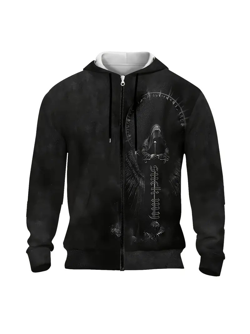 Comercio exterior nueva impresión 3D moda personalidad creativa hombre con capucha esqueleto chaqueta de suéter casual MF08