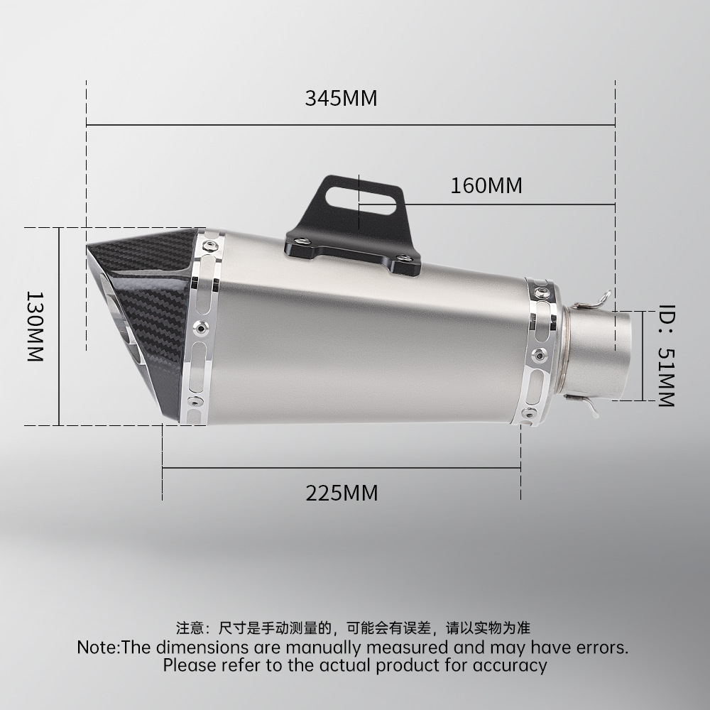 Motorcycle exhaust pipe full section modification MT07 stainless steel front section tail section suit 2014-2024 non-destructive installation