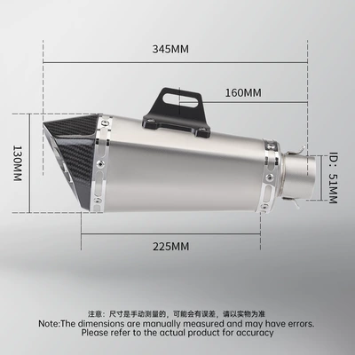 Motorcycle exhaust pipe 2014-2024 non-destructive installation