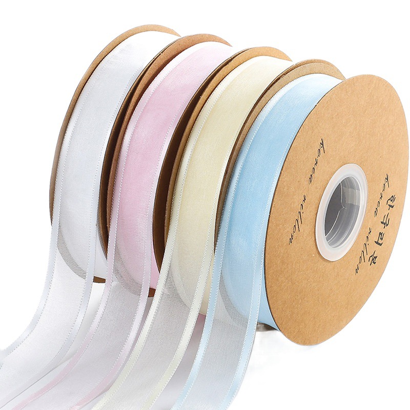 2,5 cm borde ancho hilo de nieve regalo embalaje cinta Ropa Accesorios cinta al por mayor flor embalaje cinta personalización