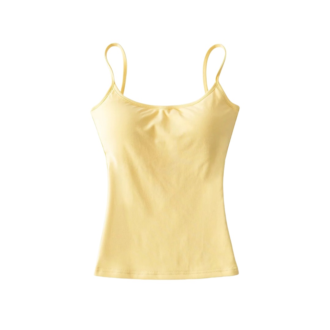 American Style Pure Desire Style Spice Girl One-piece Chest Pad Vest Niche Outfit Solid Color High Waist Base Strap Top for Women