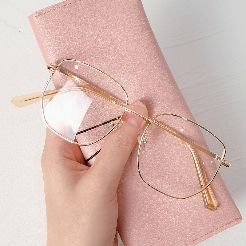 Metal box literary men and women with simple fashion personality red book with Korean style thin with myopia tide