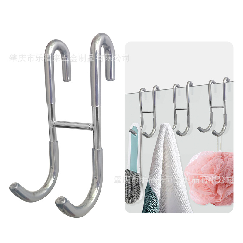 卸売多目的 S 字型フックダブルフック浴室キッチンタオルフックパンチフリーコートフックドアバックフックガラスドア|undefined